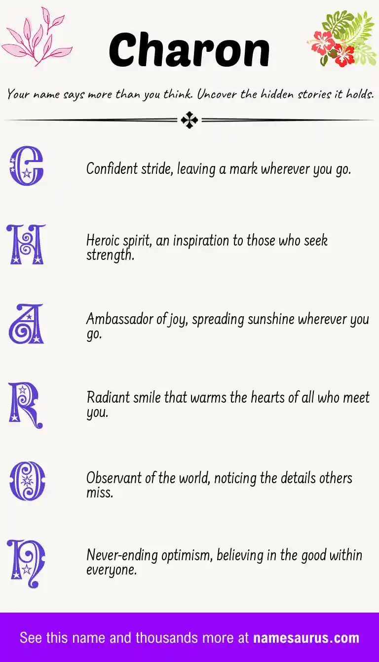 Acrostic poem about Charon.