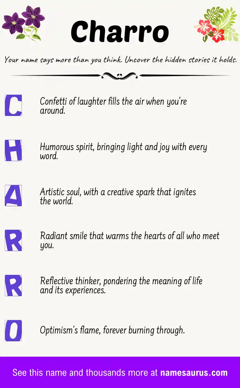 Acrostic poem about Charro.