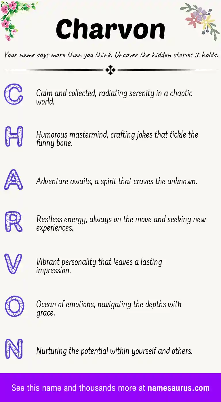 Acrostic poem about Charvon.