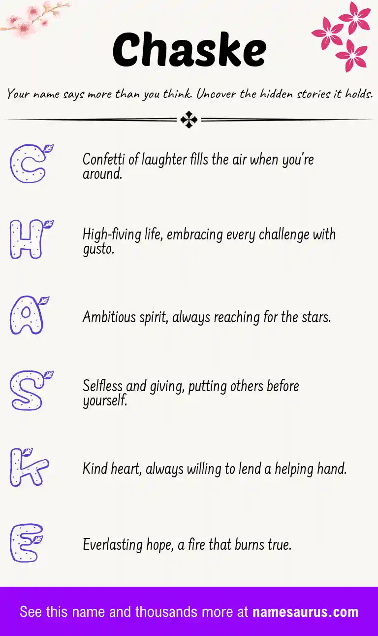 Acrostic poem about Chaske.