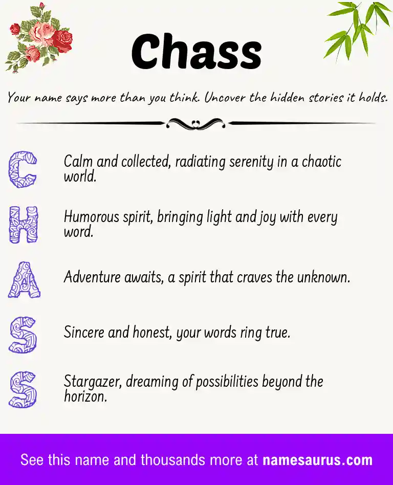 Acrostic poem about Chass.