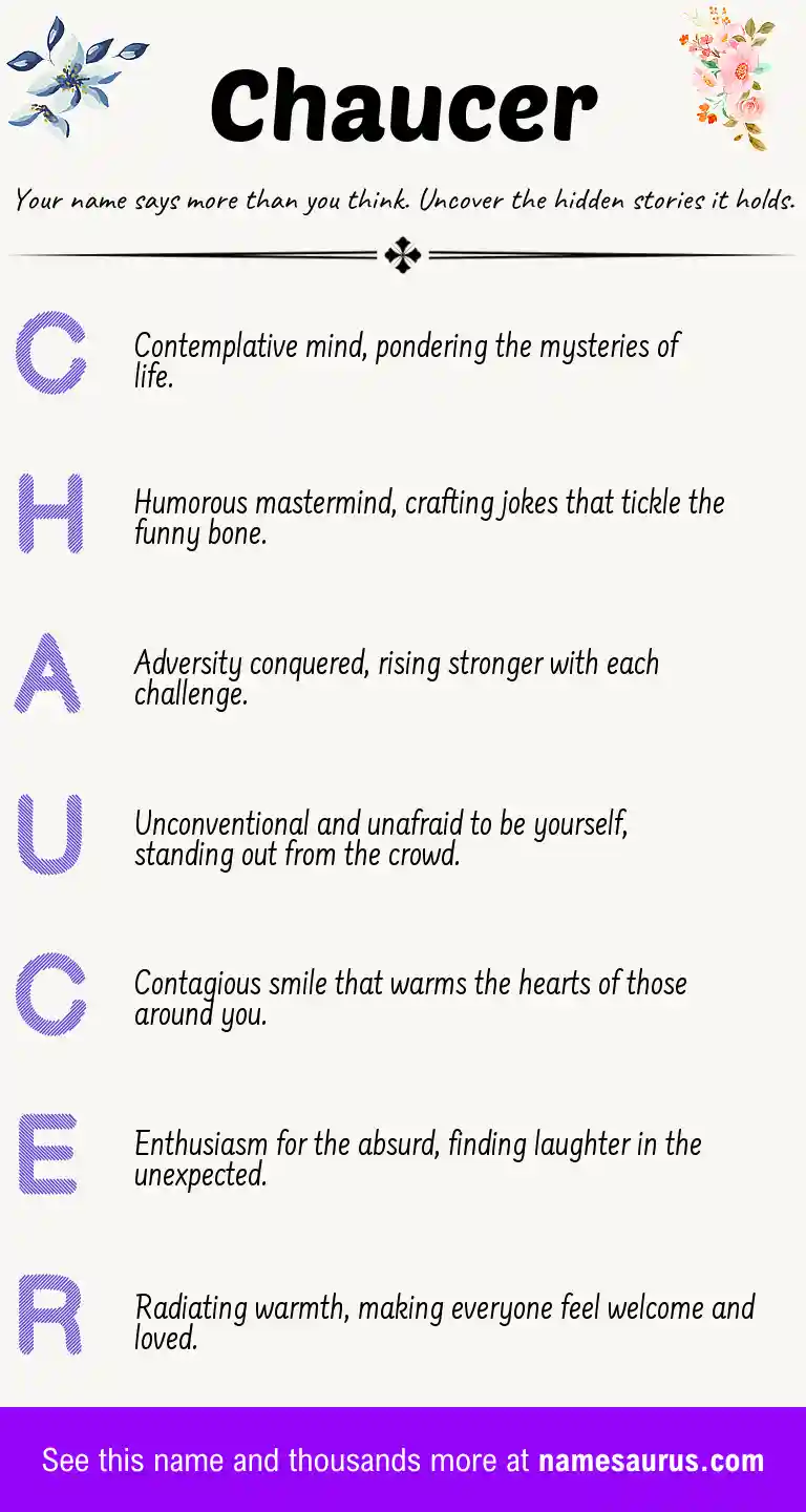 Acrostic poem about Chaucer.