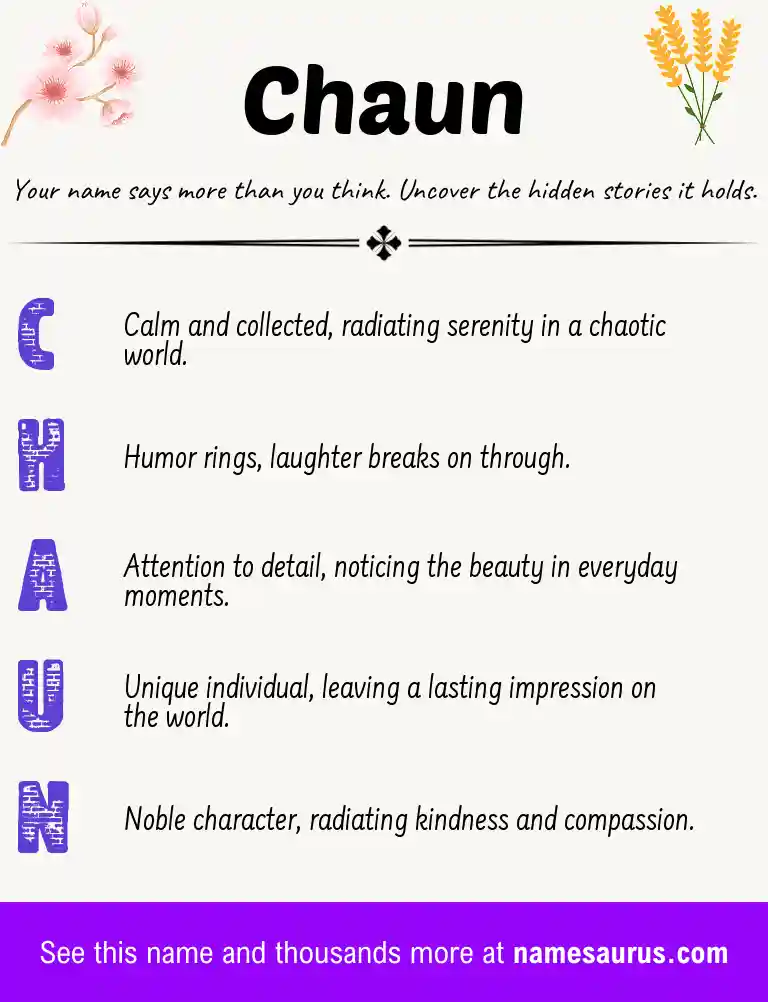 Acrostic poem about Chaun.