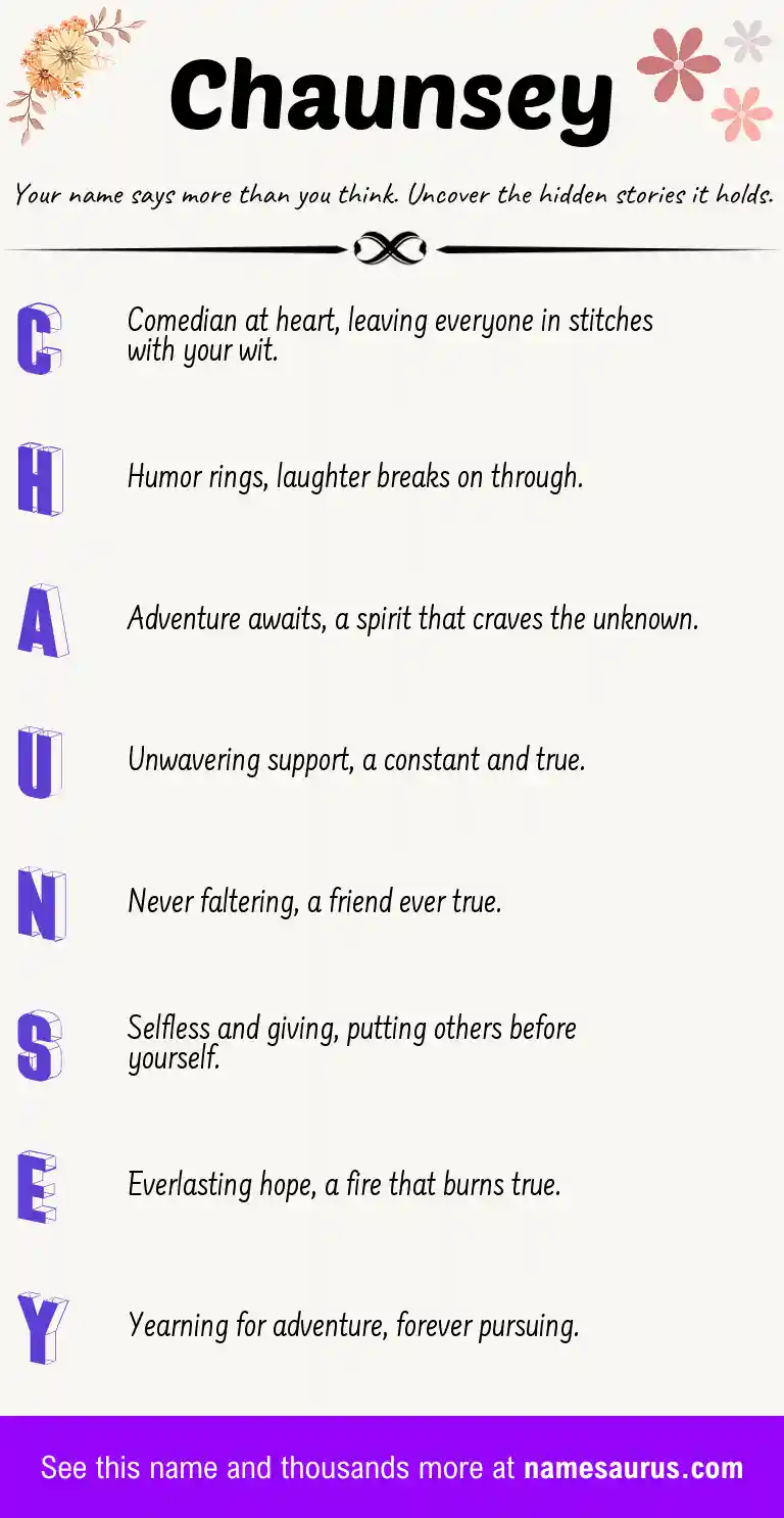 Acrostic poem about Chaunsey.