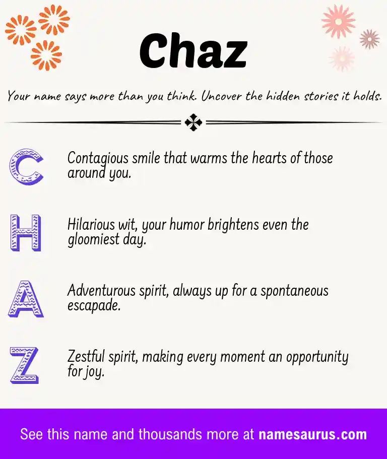 Acrostic poem about Chaz.
