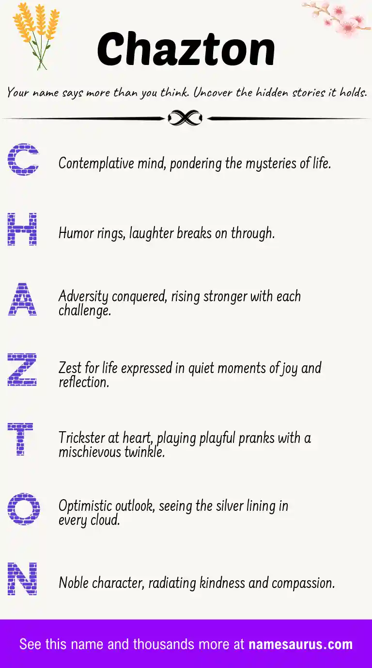 Acrostic poem about Chazton.