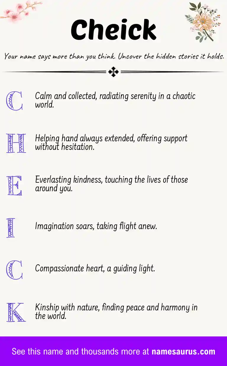 Acrostic poem about Cheick.