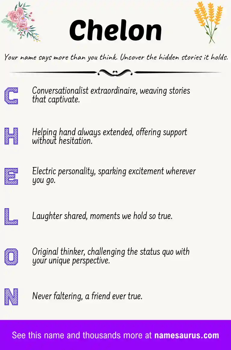 Acrostic poem about Chelon.