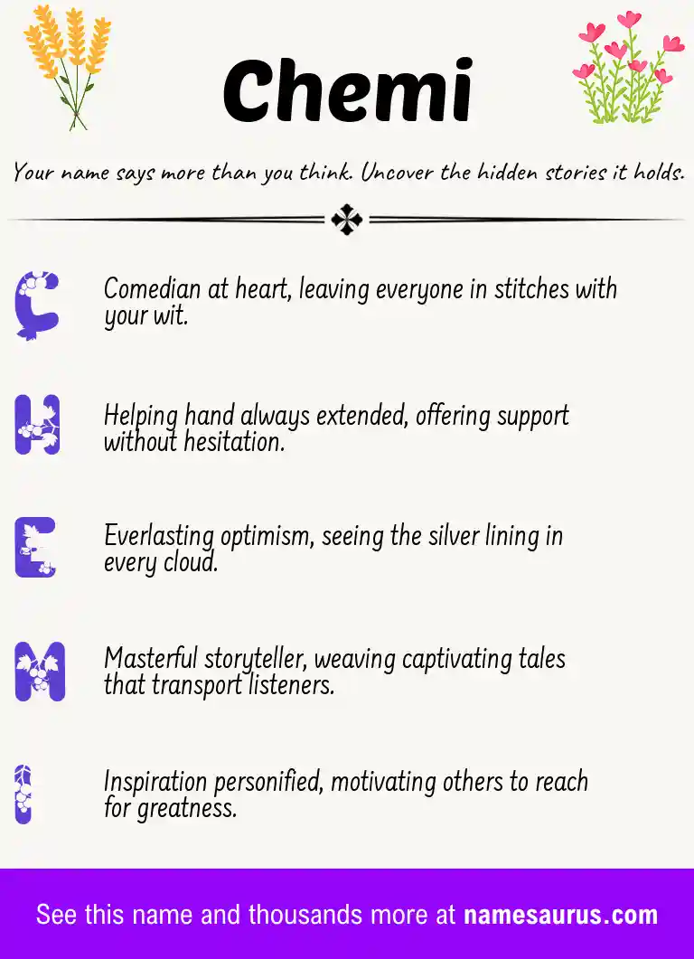 Acrostic poem about Chemi.