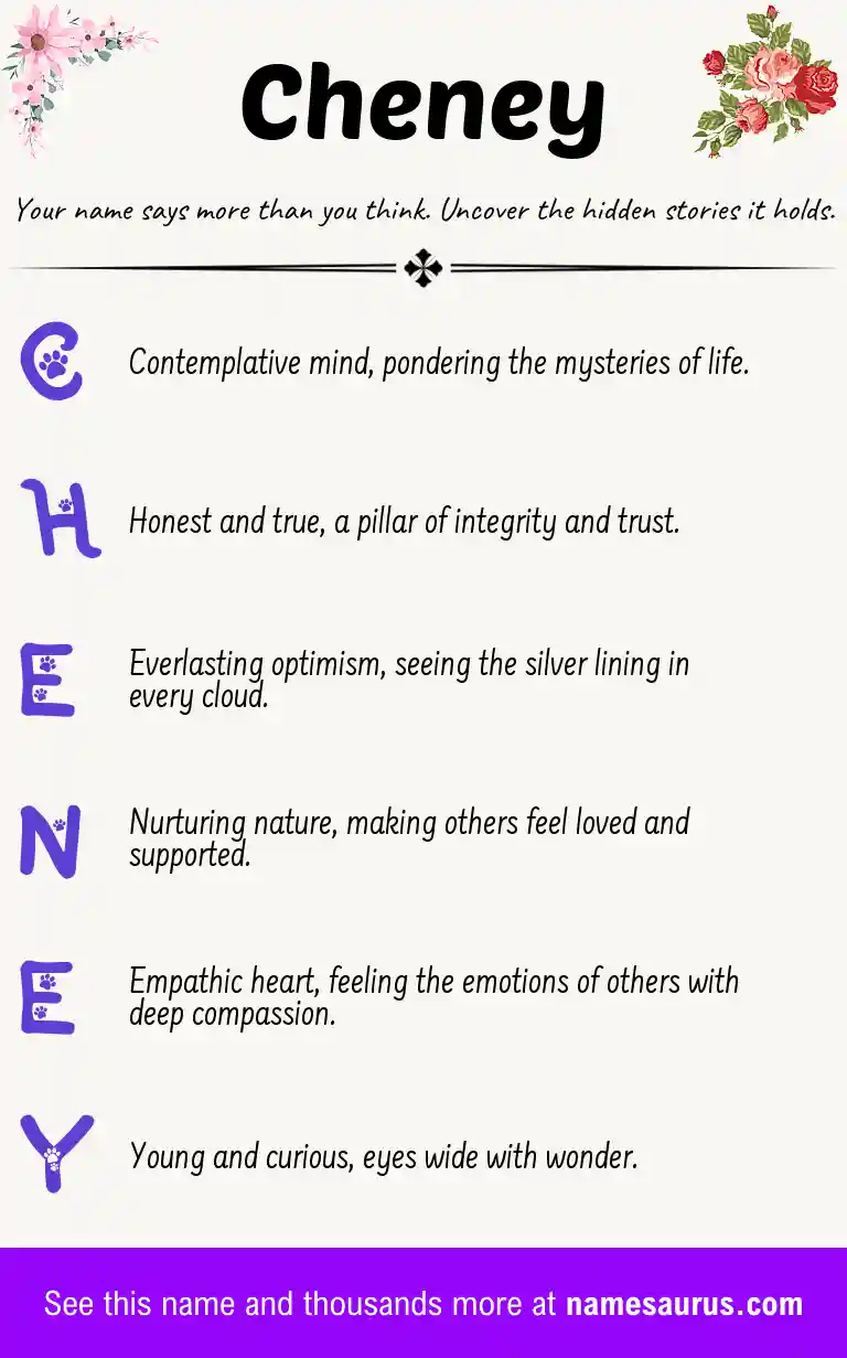 Acrostic poem about Cheney.
