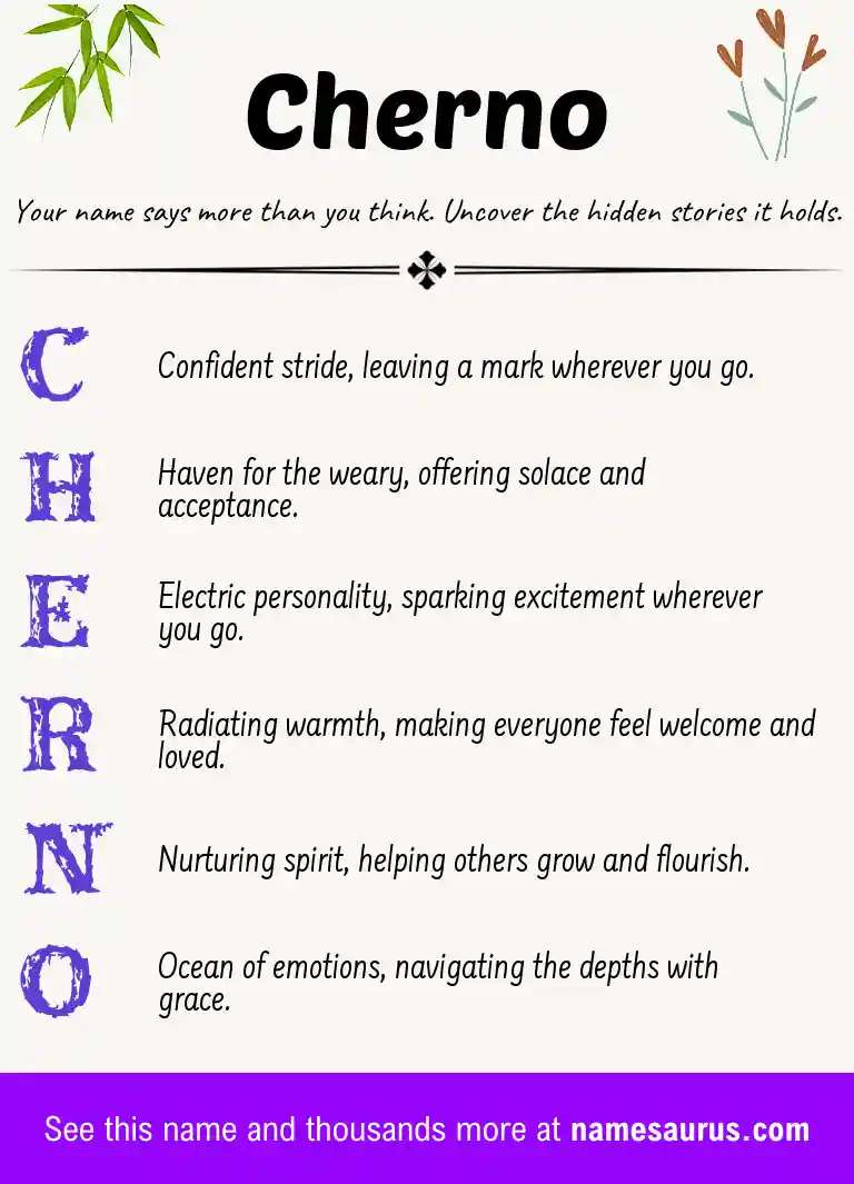 Acrostic poem about Cherno.