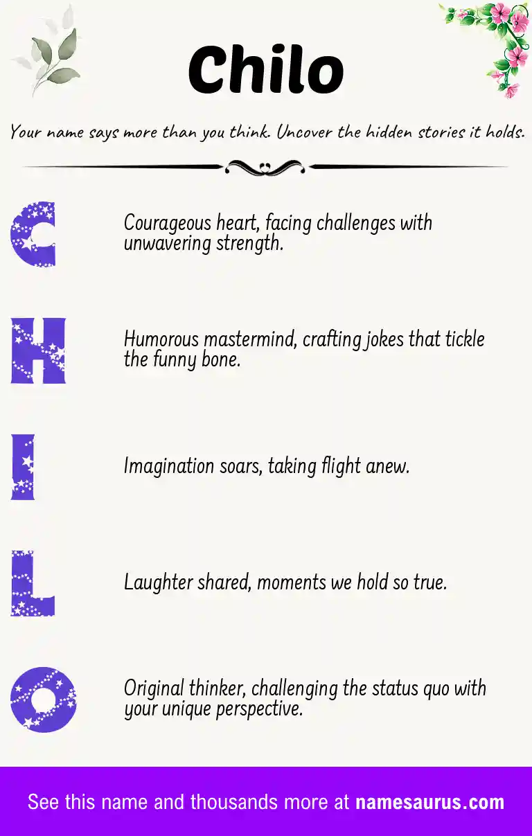 Acrostic poem about Chilo.