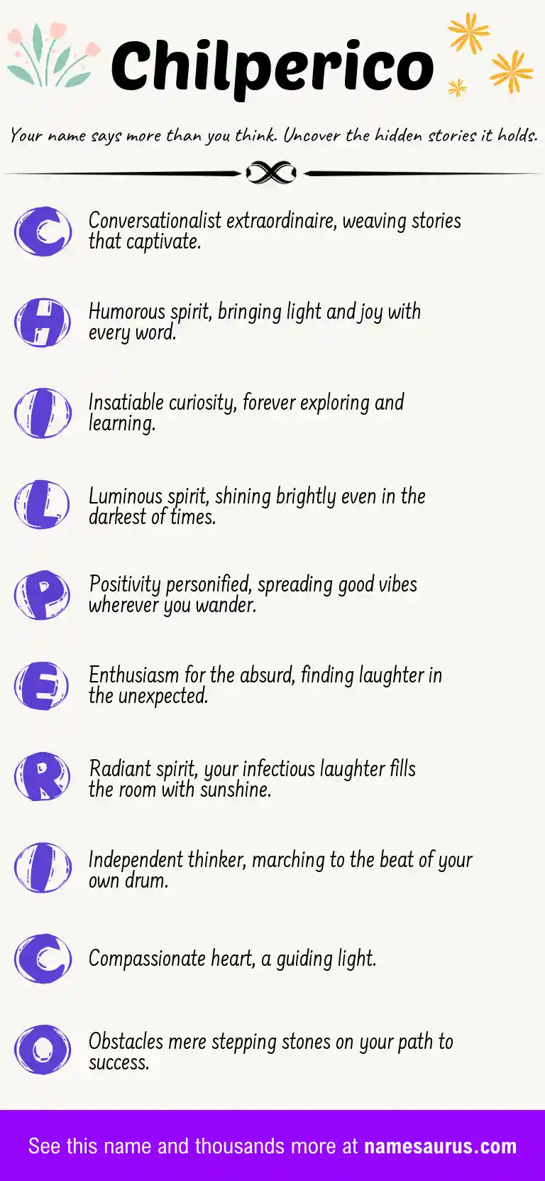 Acrostic poem about Chilperico.