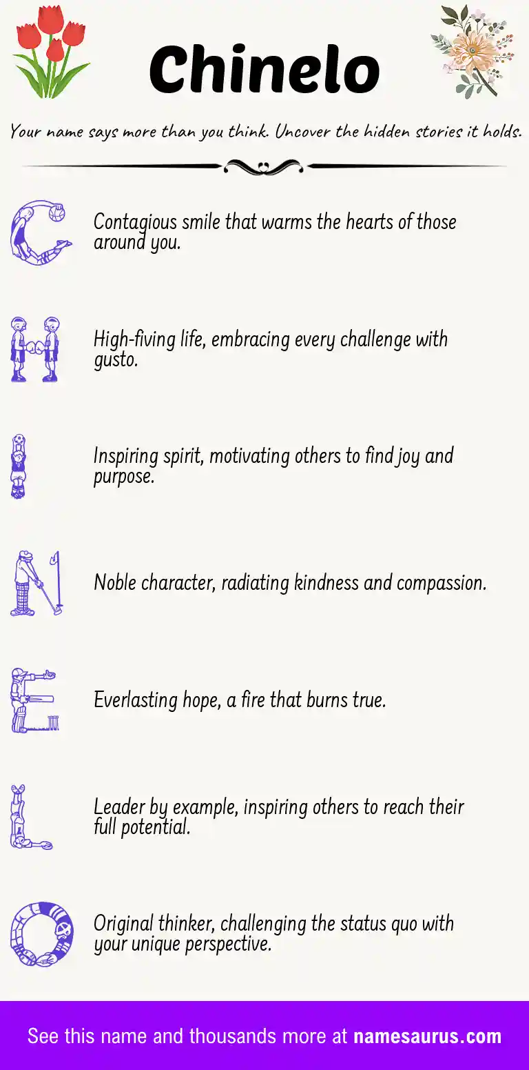 Acrostic poem about Chinelo.
