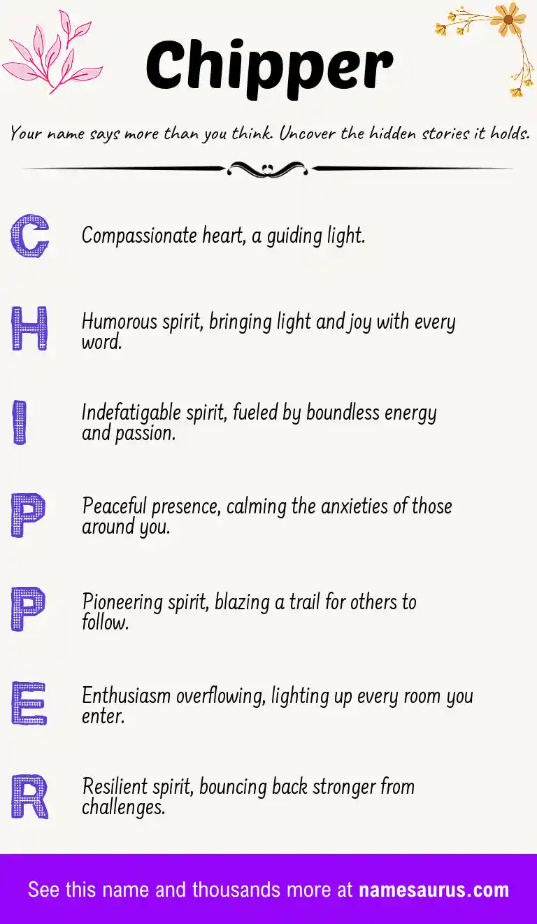 Acrostic poem about Chipper.