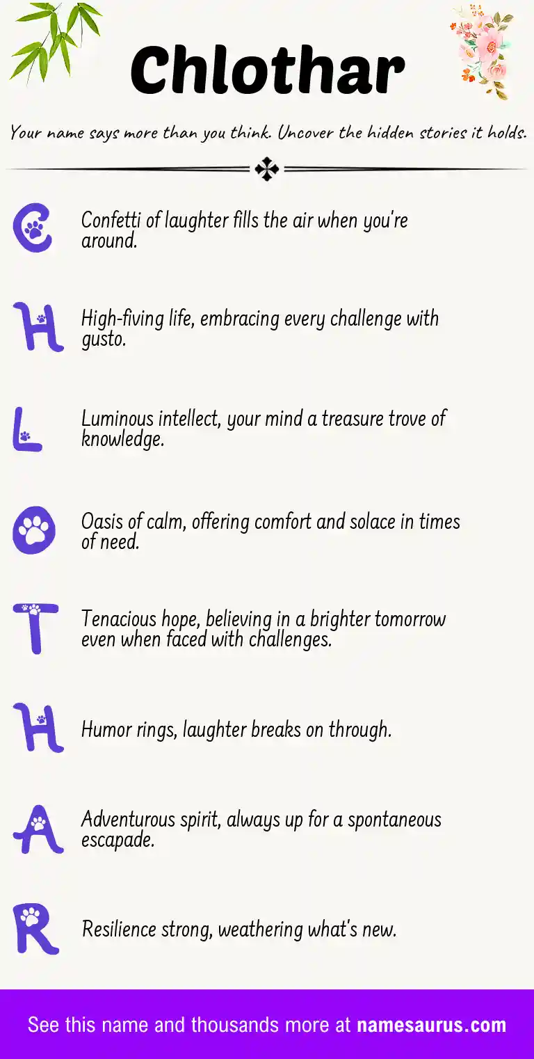 Acrostic poem about Chlothar.