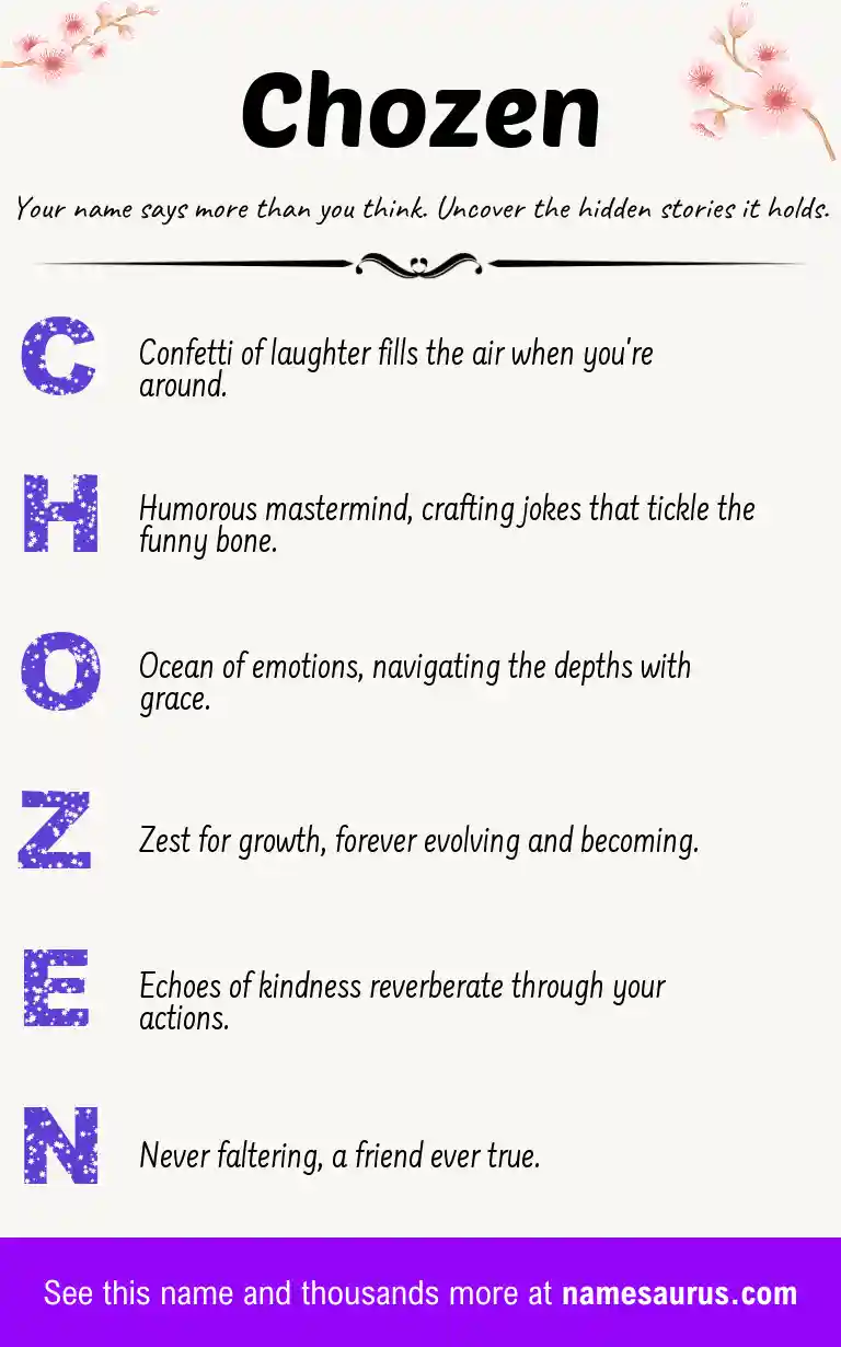 Acrostic poem about Chozen.