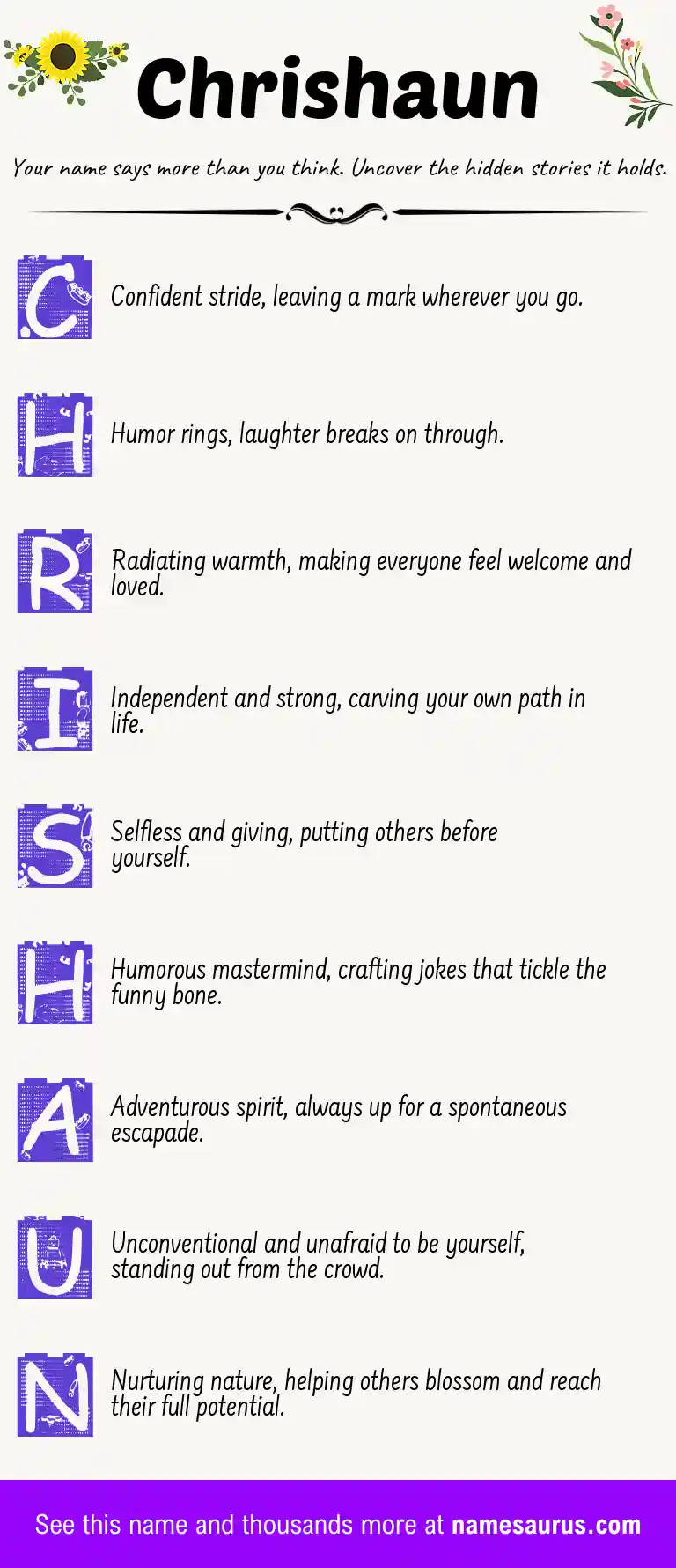 Acrostic poem about Chrishaun.