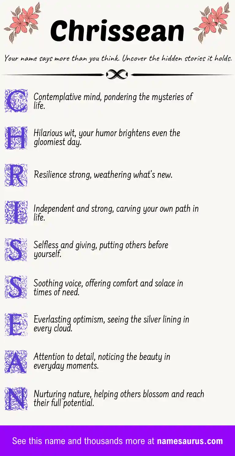Acrostic poem about Chrissean.