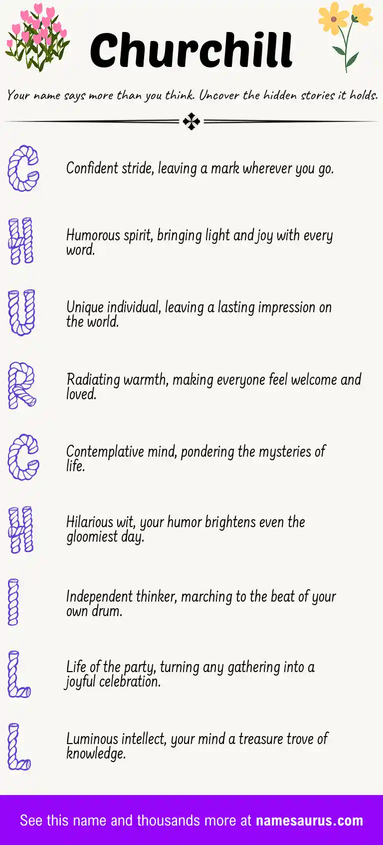 Acrostic poem about Churchill.