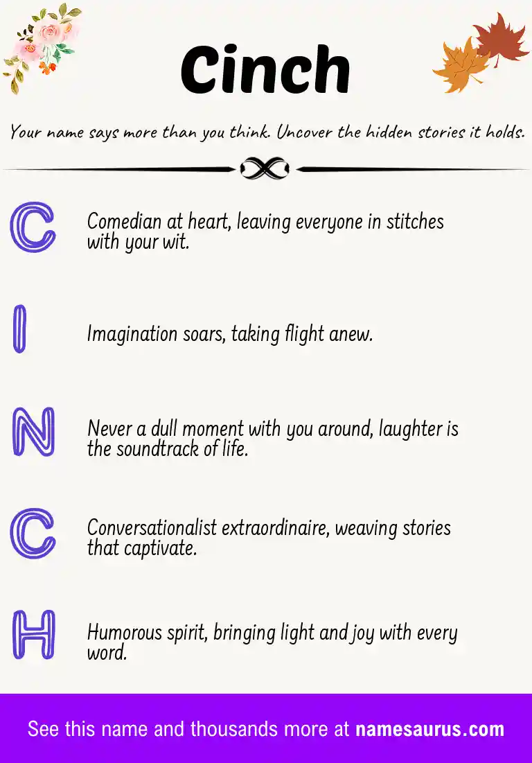 Acrostic poem about Cinch.