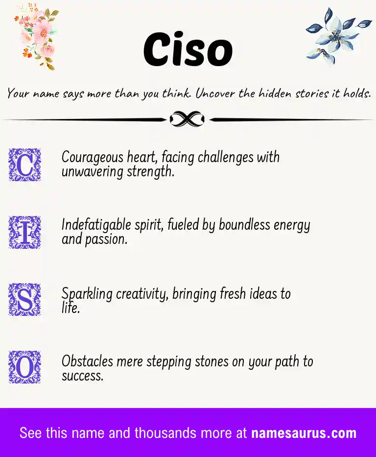 Acrostic poem about Ciso.