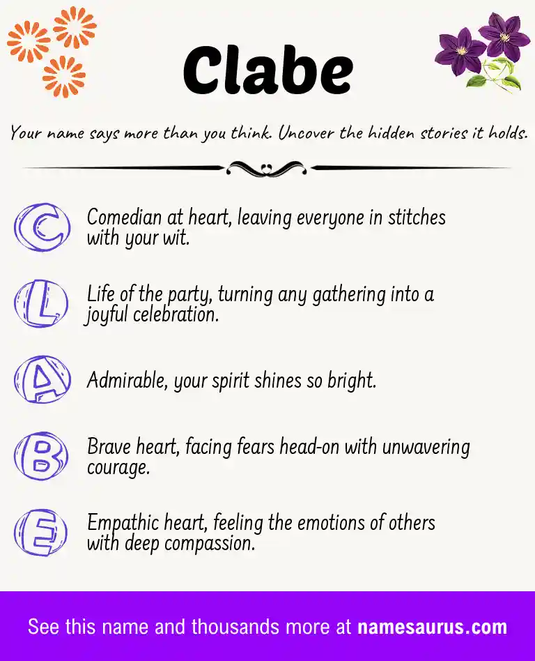 Acrostic poem about Clabe.