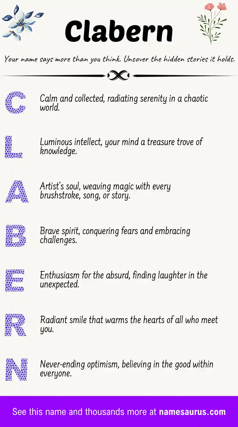 Acrostic poem about Clabern.