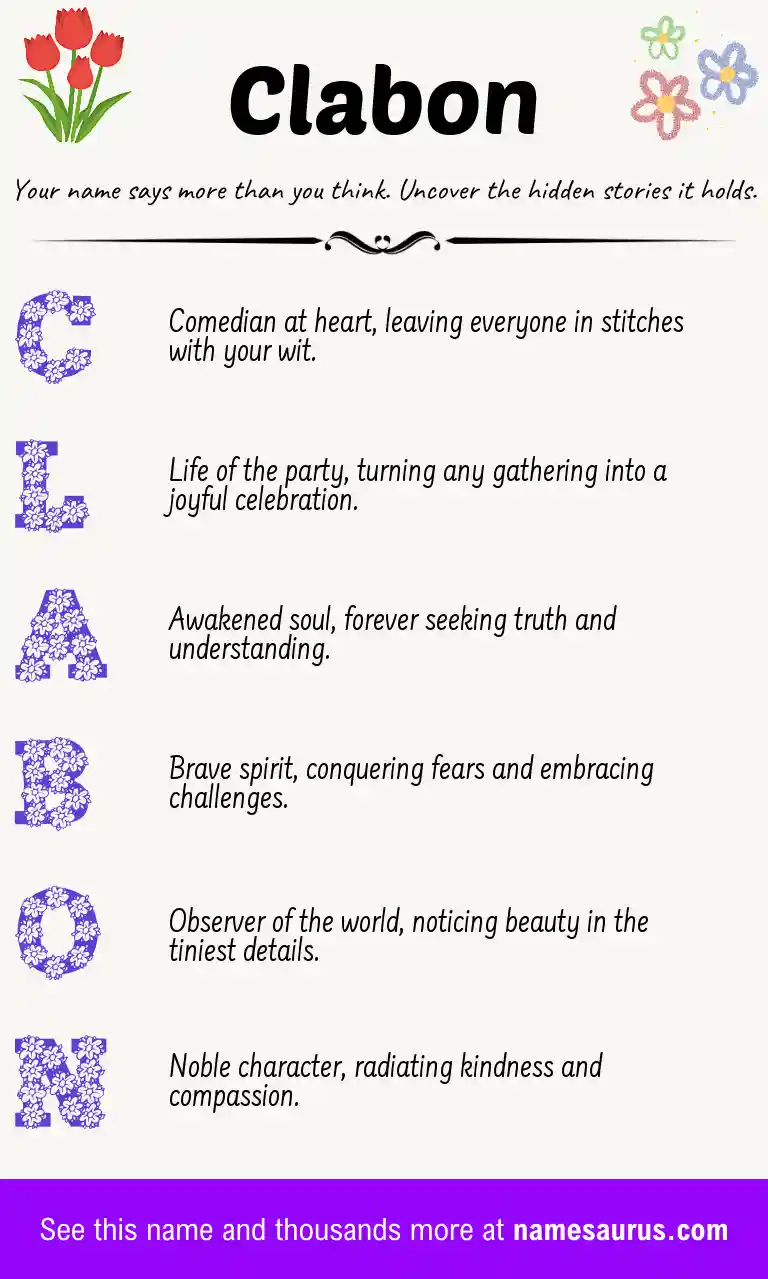 Acrostic poem about Clabon.