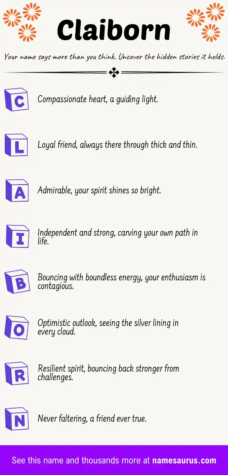 Acrostic poem about Claiborn.