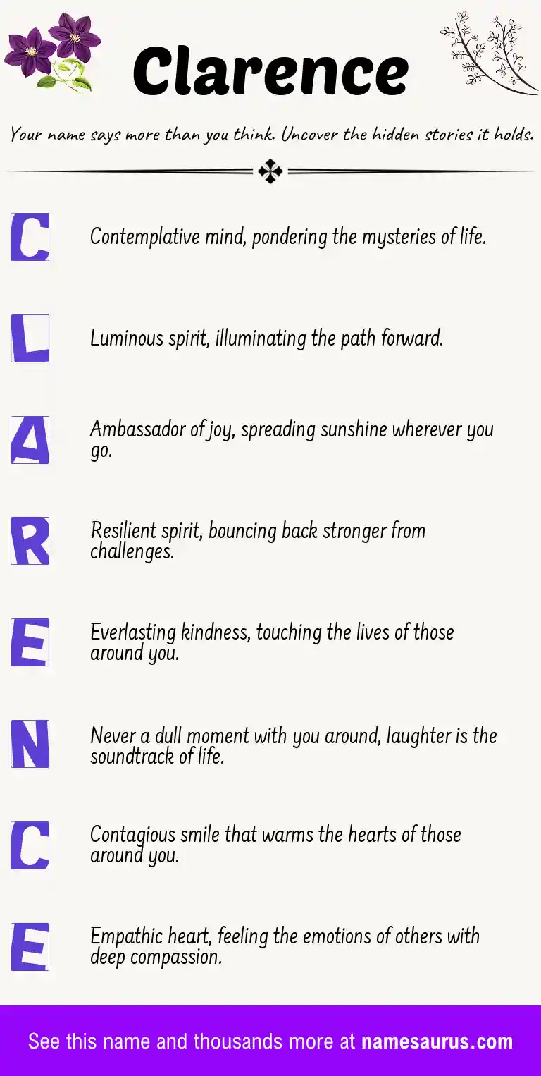 Acrostic poem about Clarence.