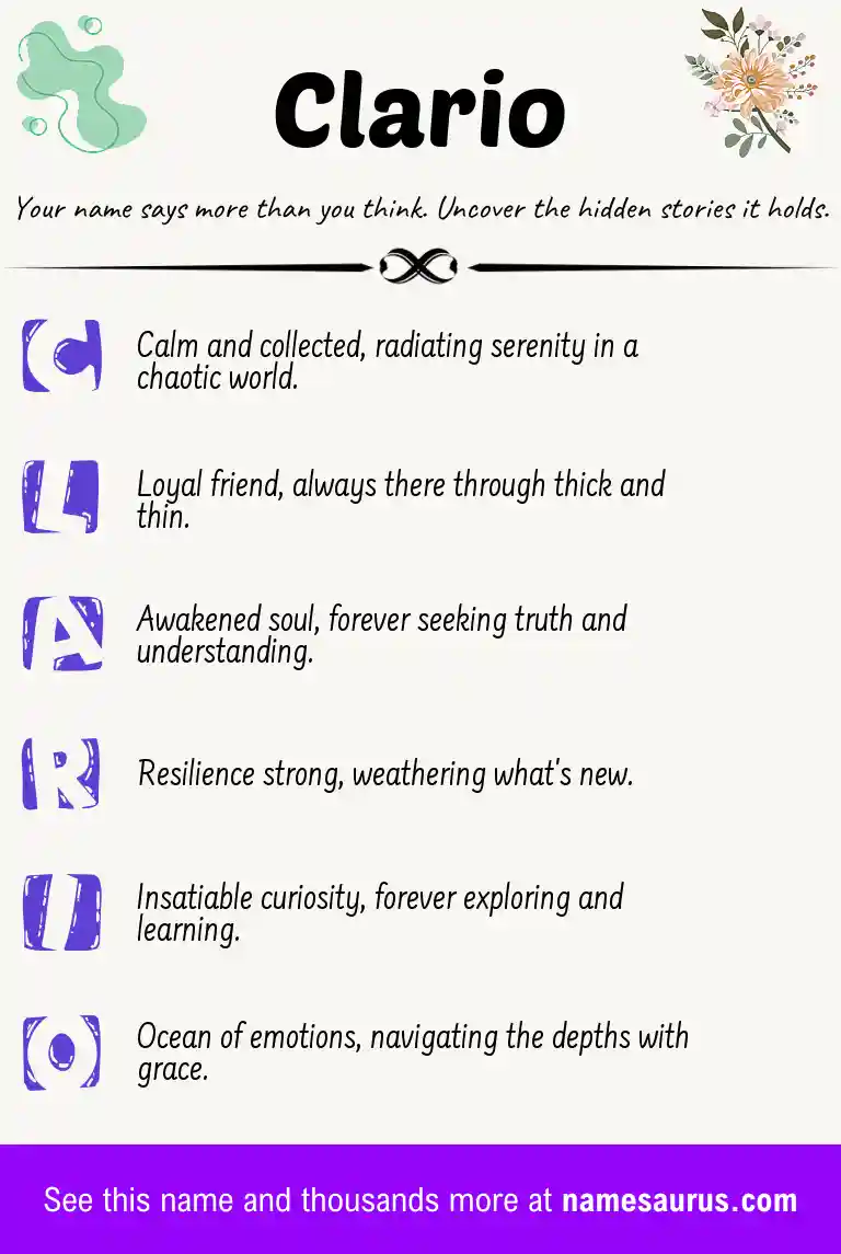 Acrostic poem about Clario.