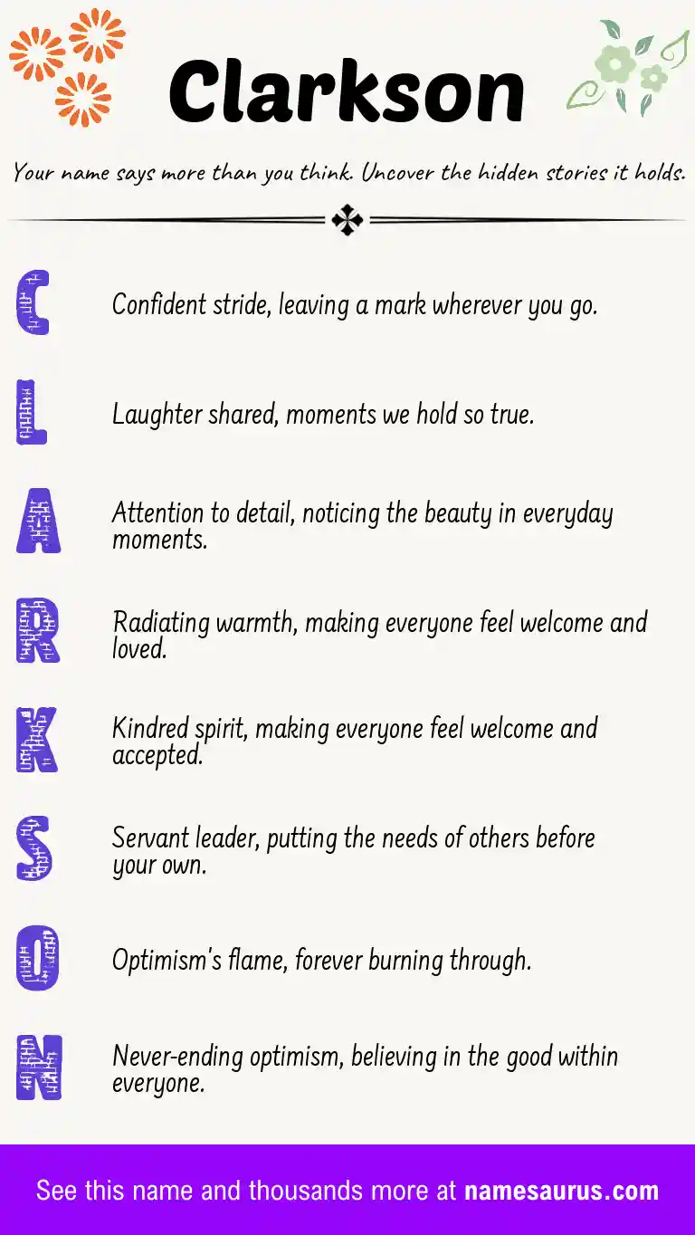 Acrostic poem about Clarkson.