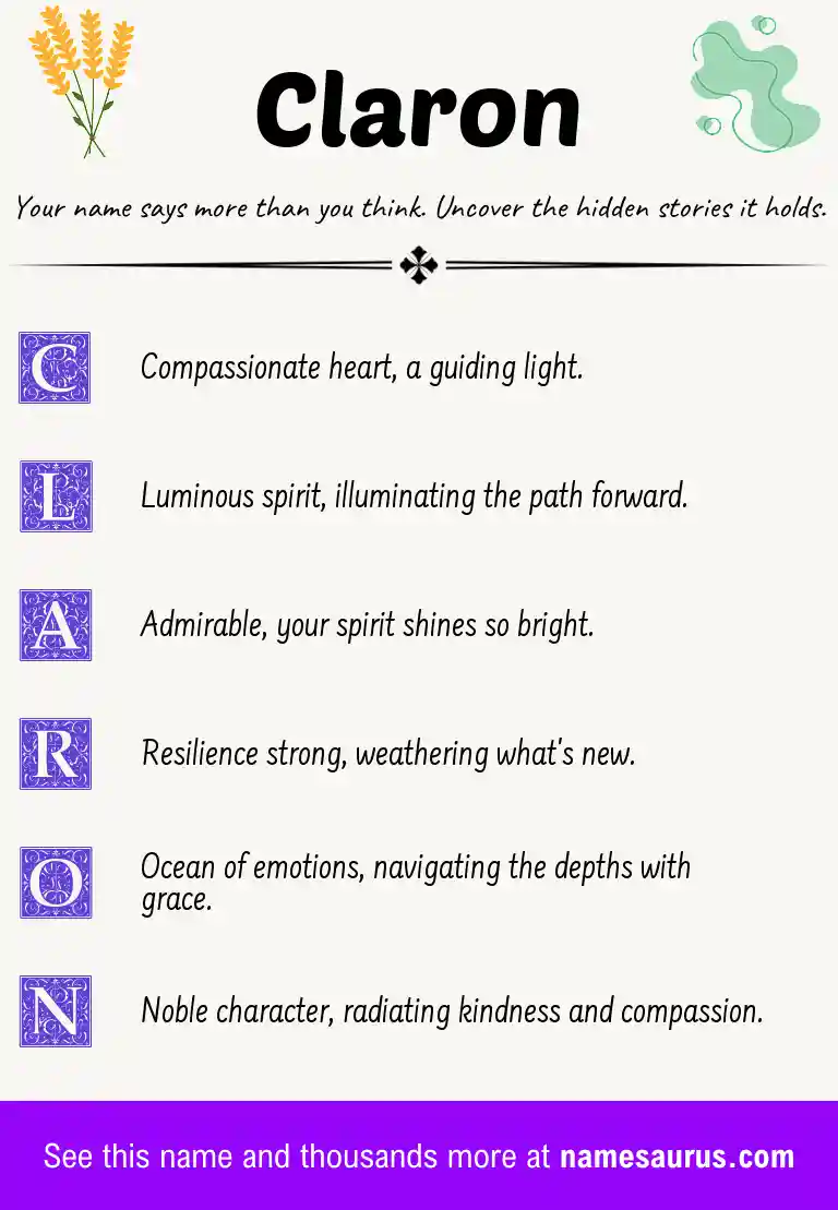 Acrostic poem about Claron.
