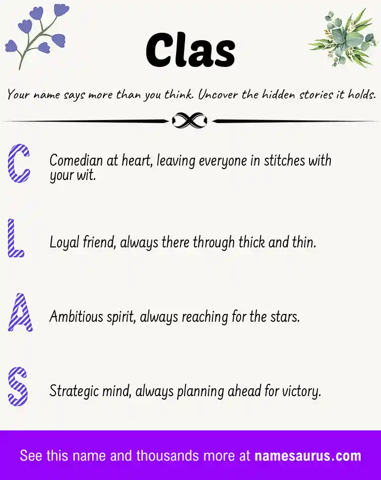 Acrostic poem about Clas.
