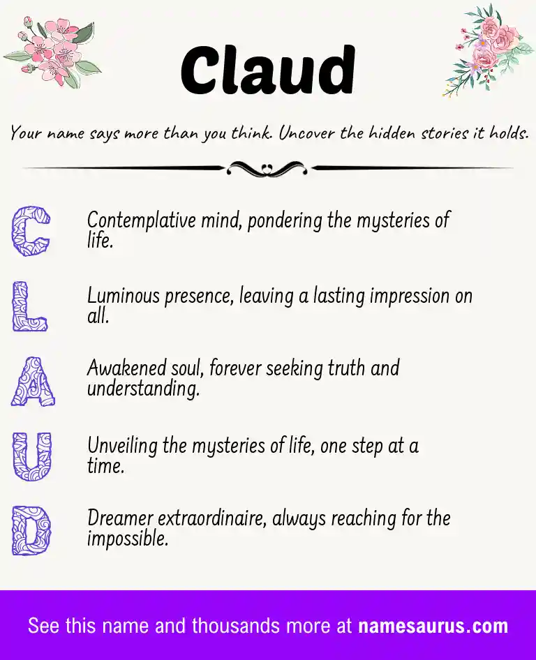 Acrostic poem about Claud.