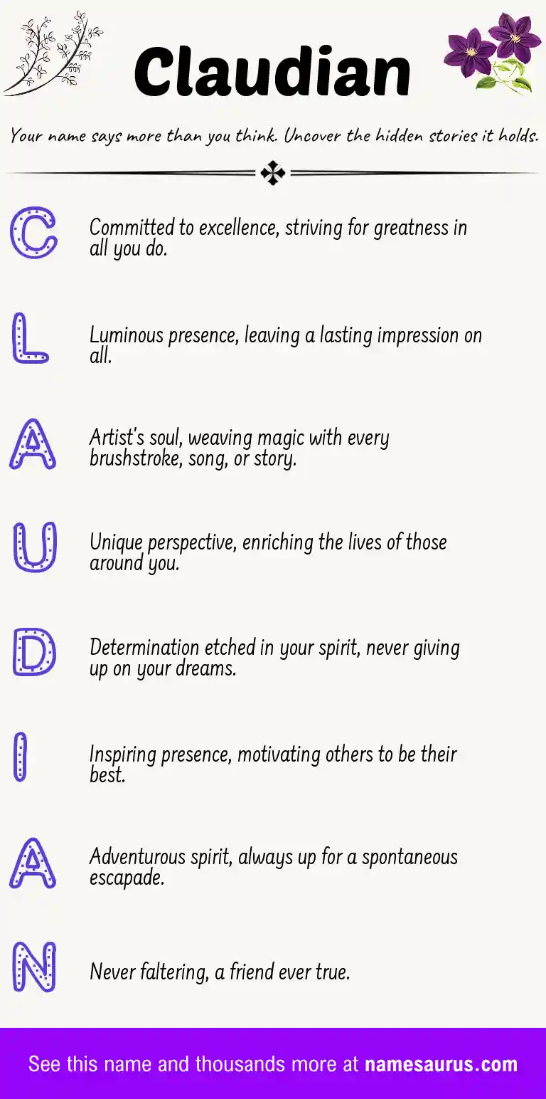 Acrostic poem about Claudian.