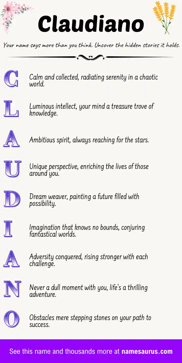 Acrostic poem about Claudiano.