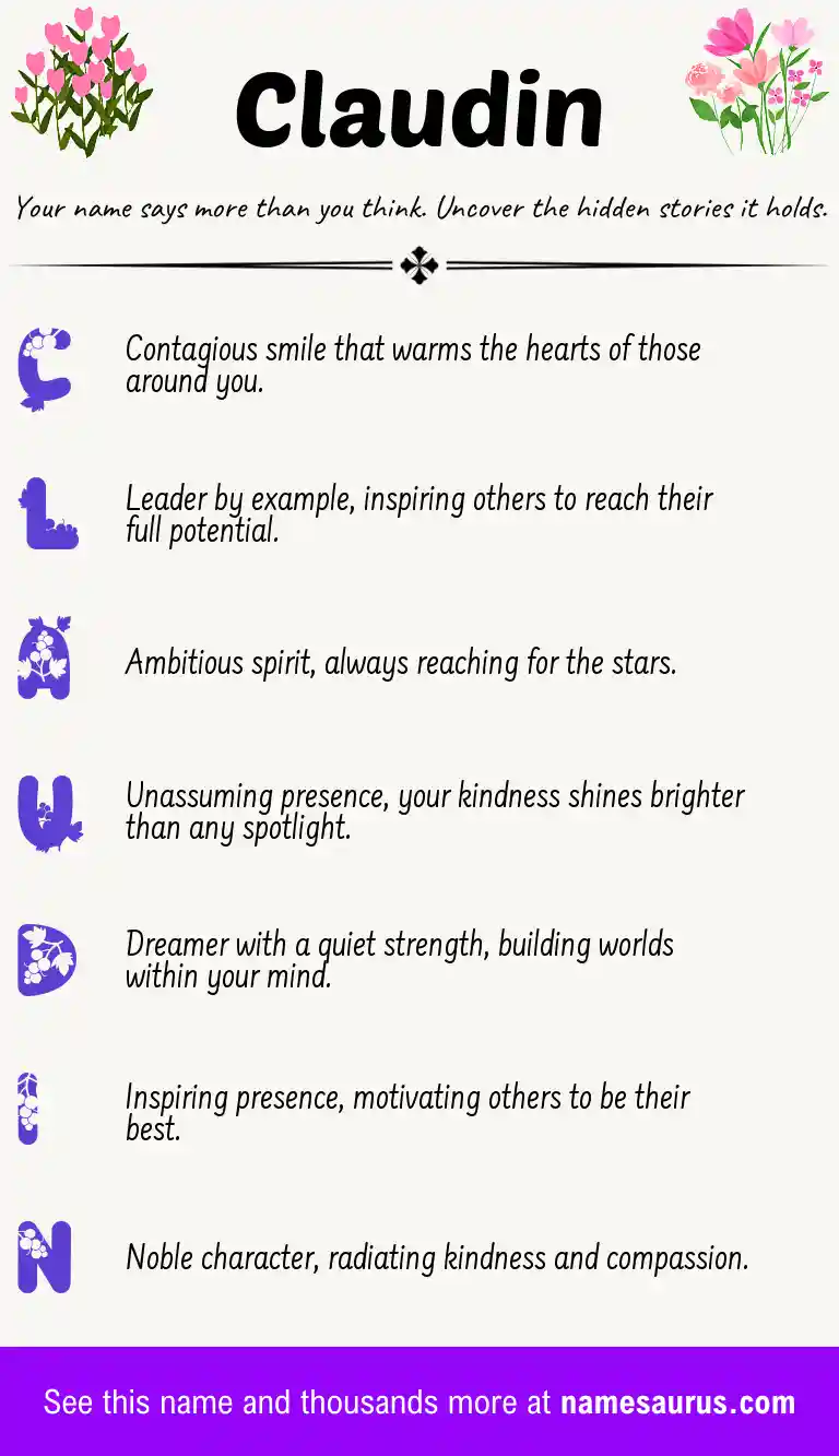 Acrostic poem about Claudin.