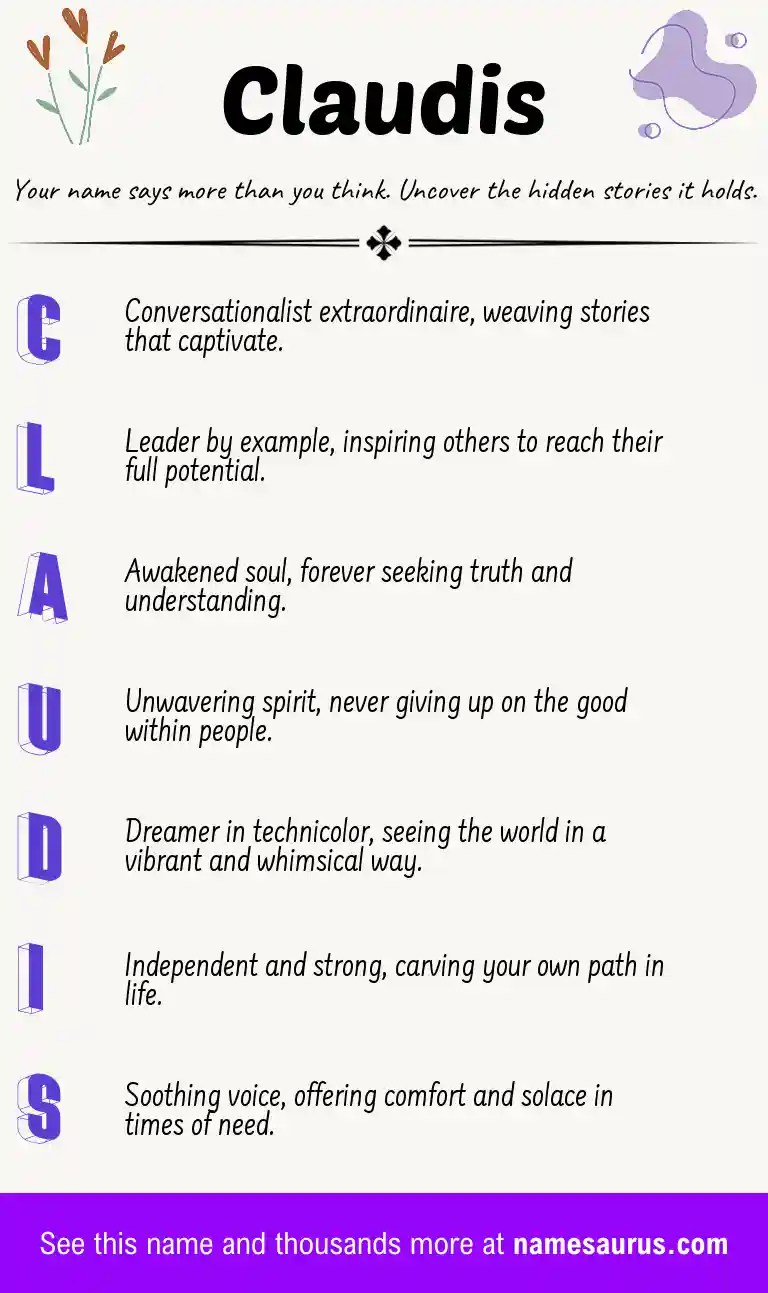 Acrostic poem about Claudis.