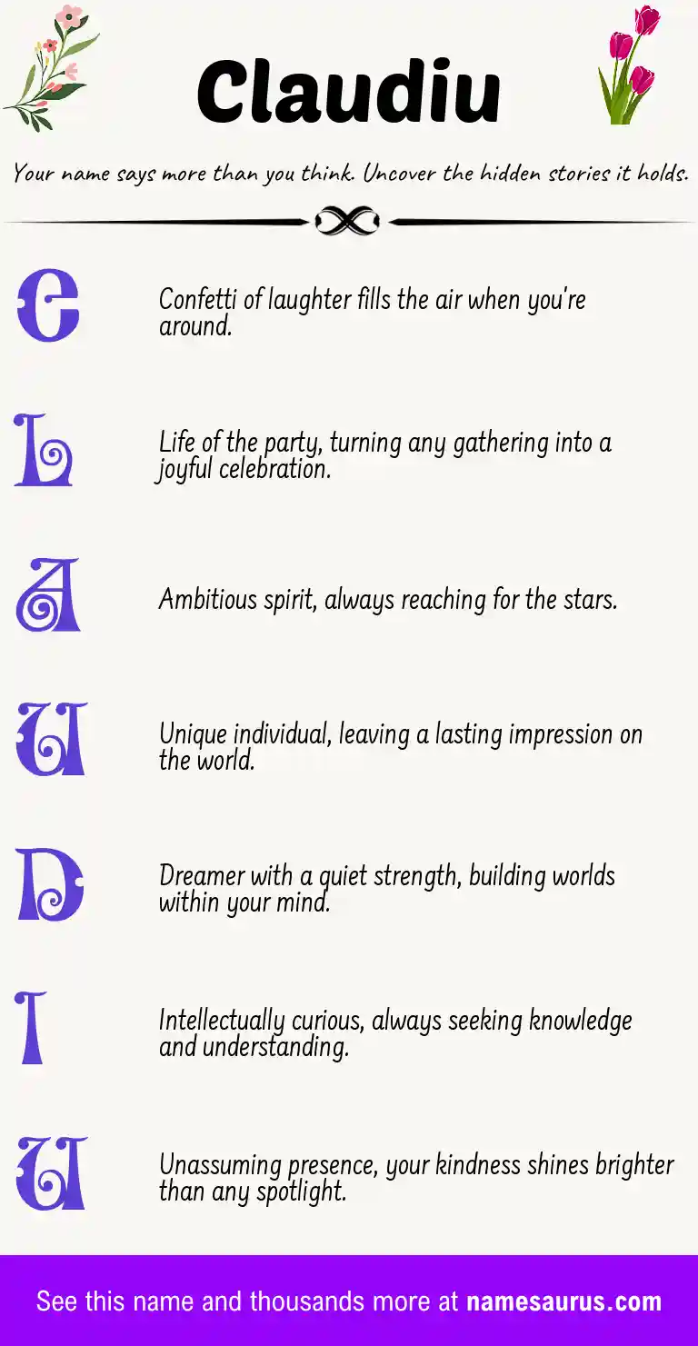 Acrostic poem about Claudiu.