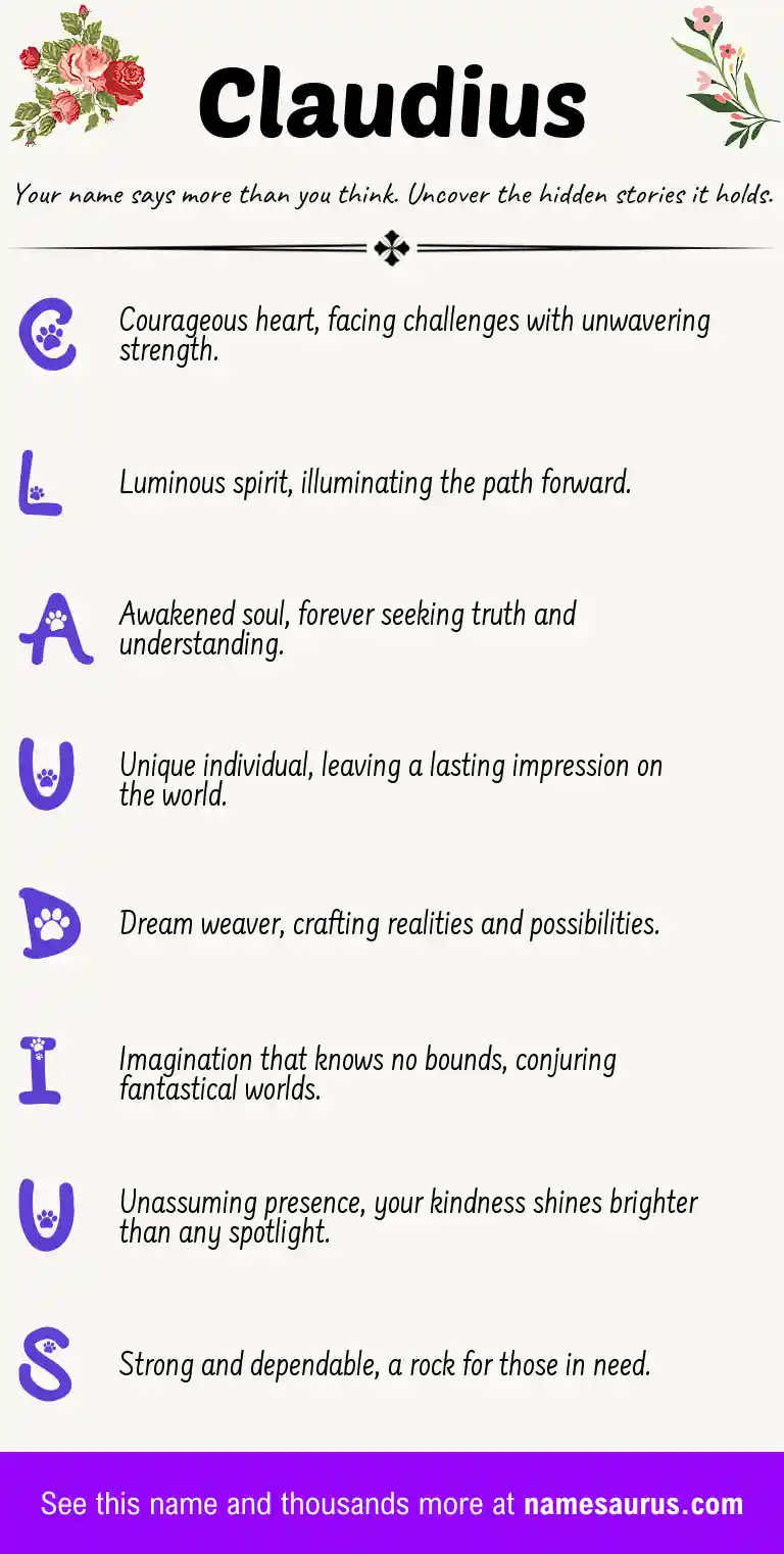 Acrostic poem about Claudius.