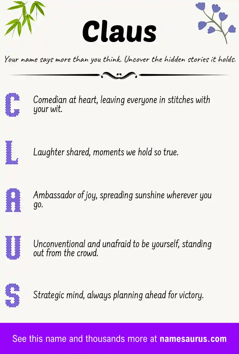 Acrostic poem about Claus.