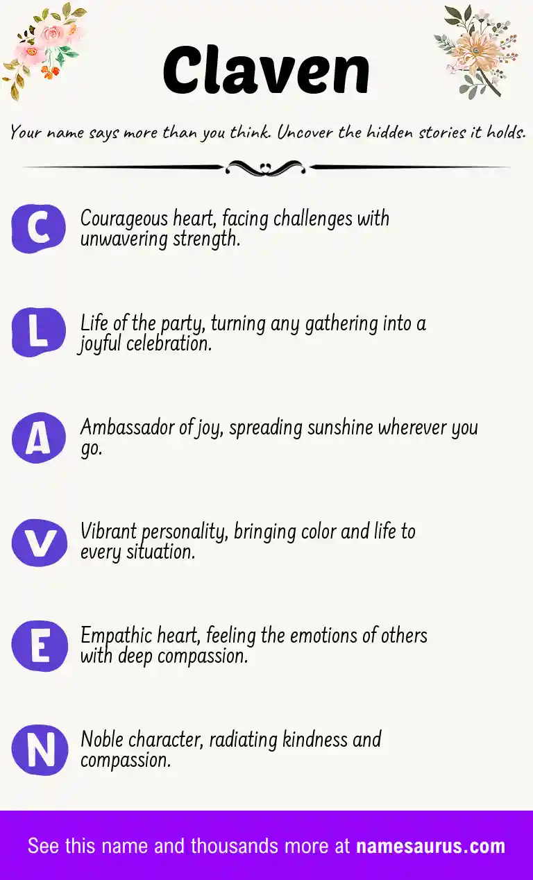 Acrostic poem about Claven.