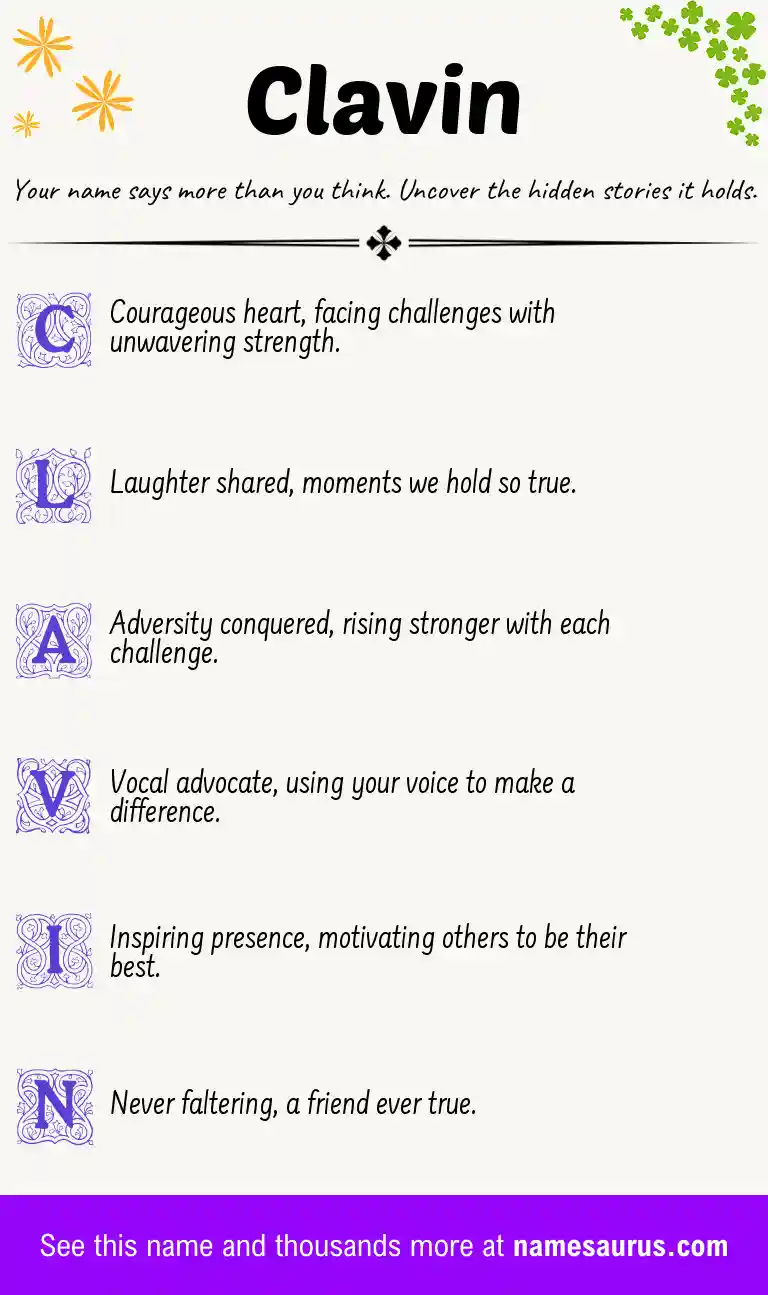 Acrostic poem about Clavin.