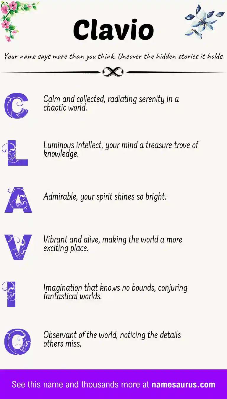 Acrostic poem about Clavio.