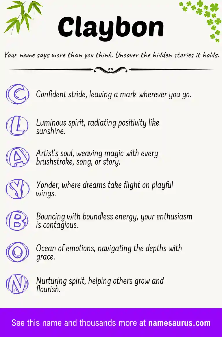 Acrostic poem about Claybon.