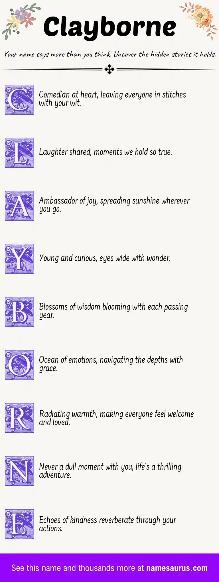 Acrostic poem about Clayborne.