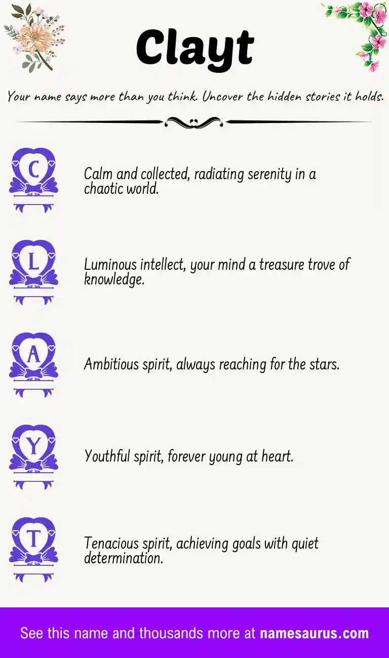 Acrostic poem about Clayt.