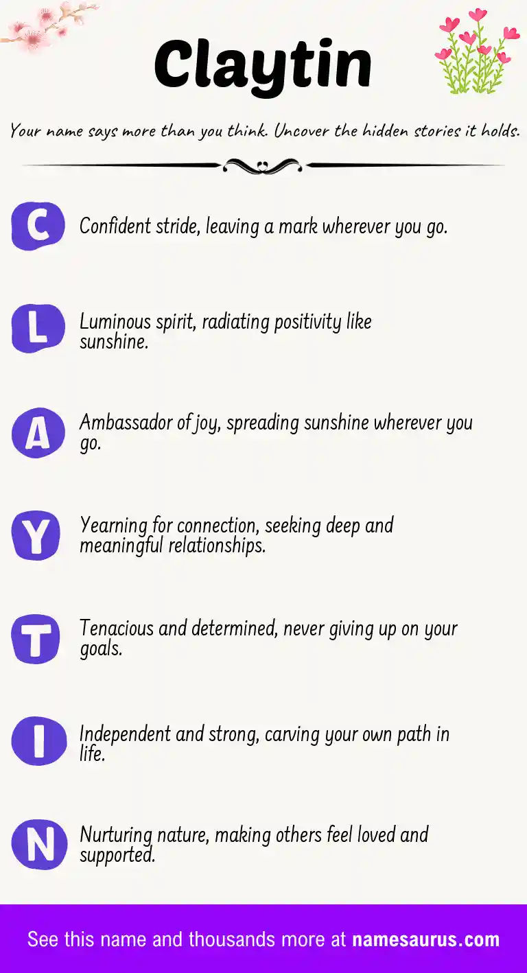 Acrostic poem about Claytin.